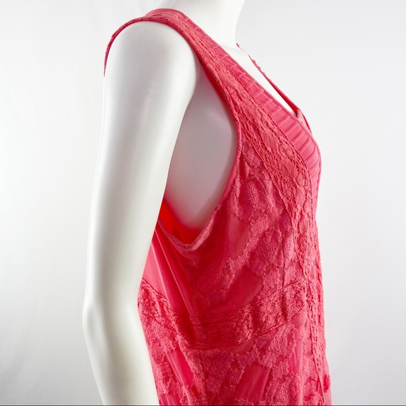 Sundance Size 14 Watermelon Pink Sleeveless Lace Dress - Picture 6 of 8